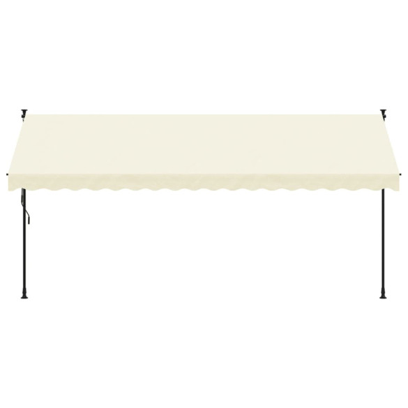 Copertină Retractabilă Crem 400x150cm - Oțel și Țesătură