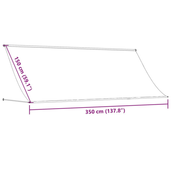 Copertină Retractabilă Antracit 350x150 cm - Textil și Oțel