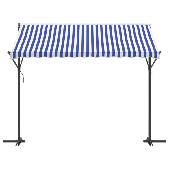 Copertină Independentă 300x300cm - Albastru/Alb - Oțel/Textil