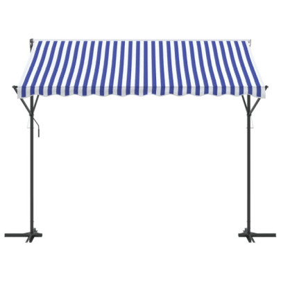 Copertină Independentă 300x300cm - Albastru/Alb - Oțel/Textil