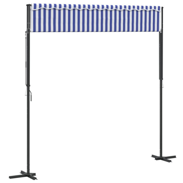 Copertină Independentă 300x300cm - Albastru/Alb - Oțel/Textil