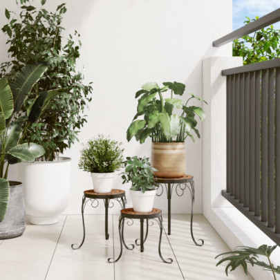 Suporturi Plante Ceramice - Set 3 Bucăți - Cărămiziu