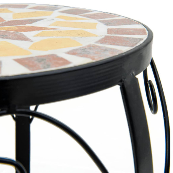 Suporturi Plante Ceramice - 3 Bucăți - Cărămiziu și Alb