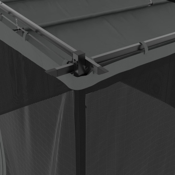 Foișor cu Plasă Antracit 3x3m - Oțel Rezistent | Livrare Gratuită