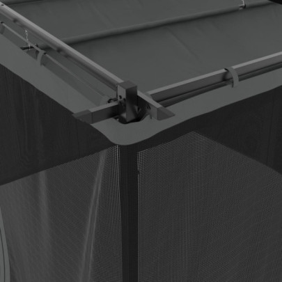 Foișor cu Plasă Antracit 3x3m - Oțel Rezistent | Livrare Gratuită