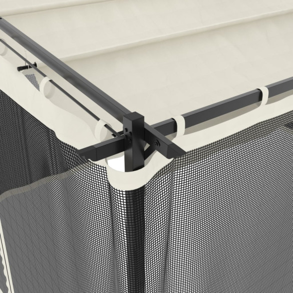 Foișor cu Plasă Crem 4x3m - Oțel Rezistent | Livrare Gratuită