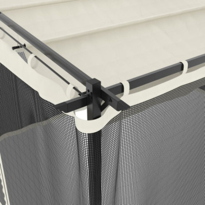 Foișor cu Plasă Crem 4x3m - Oțel Rezistent | Livrare Gratuită