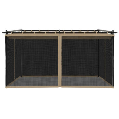 Foișor cu Plasă Gri Taupe 4x3 m - Oțel Rezistent | Livrare Gratuită