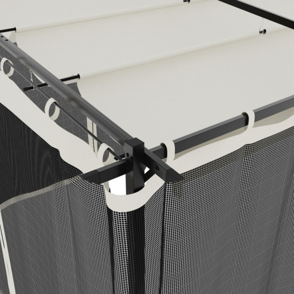 Foișor cu Plasă Crem 6x3 m - Oțel Rezistent | Livrare Gratuită