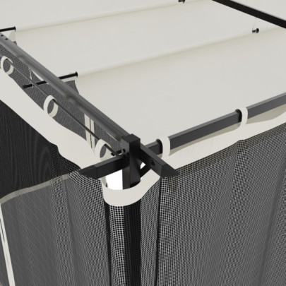 Foișor cu Plasă Crem 6x3 m - Oțel Rezistent | Livrare Gratuită