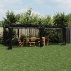 Foișor cu Plasă Antracit 6x3m - Oțel Rezistent | Livrare Gratuită
