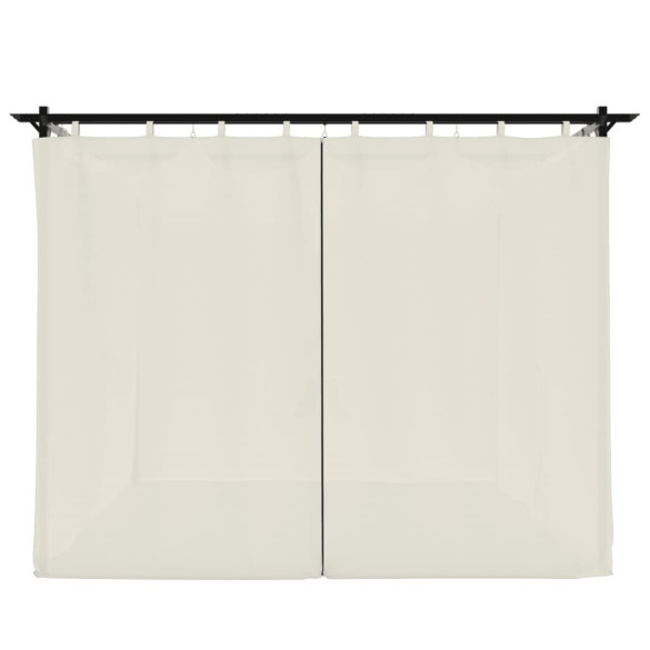 Pavilion cu Draperii - 3x3 m, Oțel, Gri Taupe - Livrare Gratuită