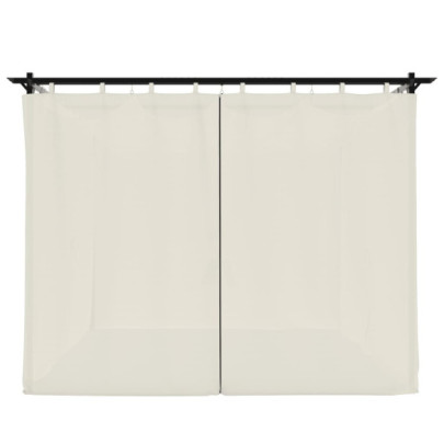 Pavilion cu Draperii - 3x3 m, Oțel, Gri Taupe - Livrare Gratuită