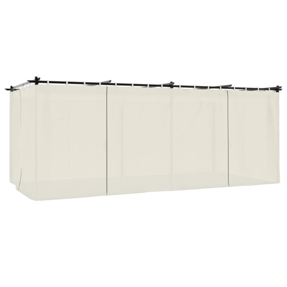 Pavilion cu Draperii 6x3 m, Oțel, Gri Taupe - Livrare Gratuită