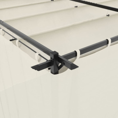 Pavilion cu Draperii 6x3 m, Oțel, Gri Taupe - Livrare Gratuită