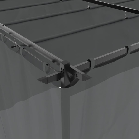 Pavilion cu Draperii Antracit 6x3m | Oțel Rezistent