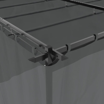 Pavilion cu Draperii Antracit 6x3m | Oțel Rezistent