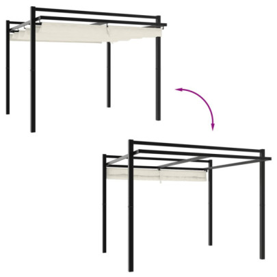 Foișor Gradină Acoperiș Retractabil Aluminiu 3x3m