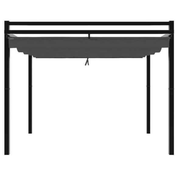 Foișor Grădină Retractabil Antracit 3x3m Aluminiu