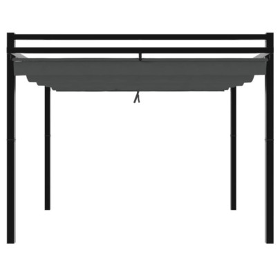 Foișor Grădină Retractabil Antracit 3x3m Aluminiu