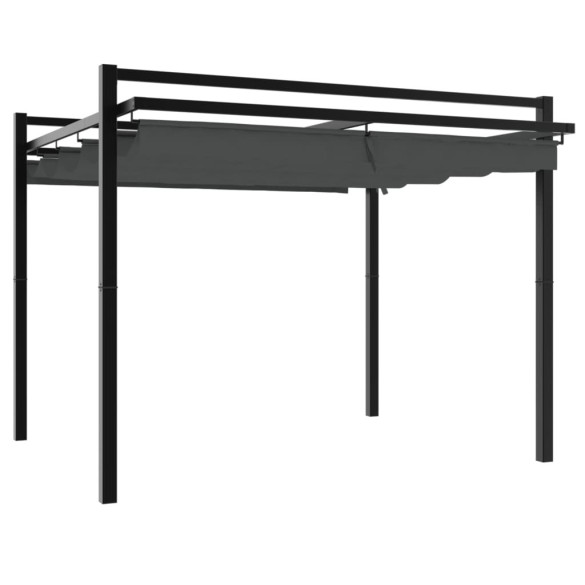 Foișor Grădină Retractabil Antracit 3x3m Aluminiu