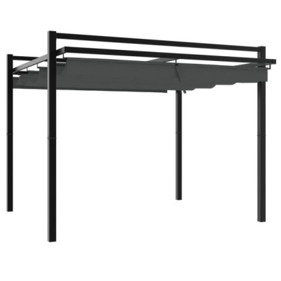 Foișor Grădină Retractabil Antracit 3x3m Aluminiu