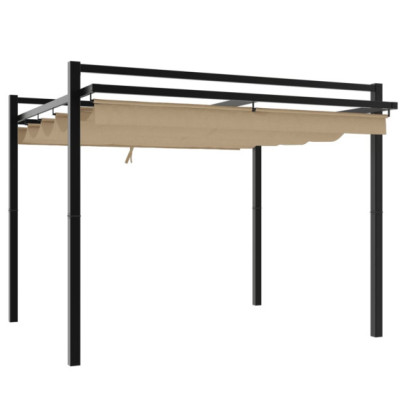 Foișor Grădină Acoperiș Retractabil Aluminiu 3x3m