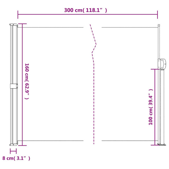 Copertină Laterală Retractabilă Crem 160x300 cm | Livrare Gratuită Copertină Laterală Retractabilă Crem 160x300 cm | Livrare Gratuită