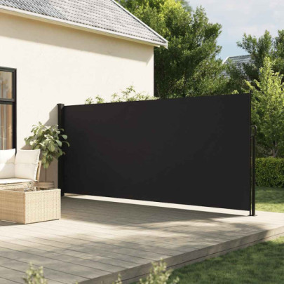 Copertină Laterală Retractabilă - Negru 180x300 cm | Livrare Gratuită