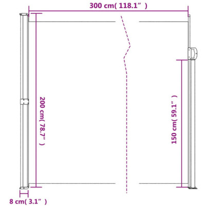 Copertină Laterală Retractabilă Bej 200x300 cm | Livrare Gratuită
