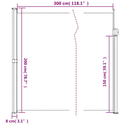 Copertină Laterală Retractabilă Albă 200x300 cm | Livrare Gratuită