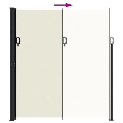 Copertină Laterală Retractabilă Crem 220x300 cm | Livrare Gratuită