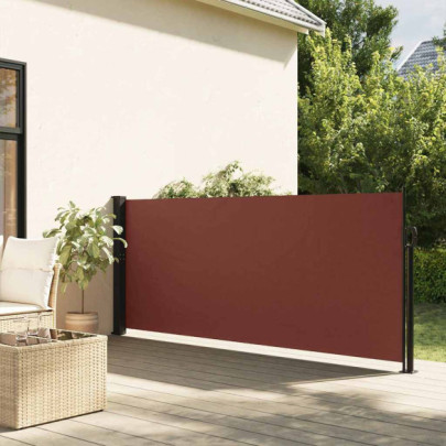 Copertină Laterală Retractabilă Maro 100x500 cm | Livrare Gratuită