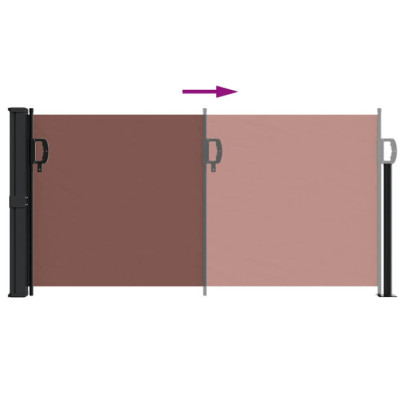 Copertină Laterală Retractabilă Maro 100x500 cm | Livrare Gratuită