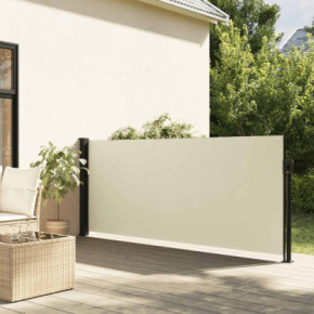 Copertină Laterală Retractabilă Crem 140x500 cm | Livrare Gratuită