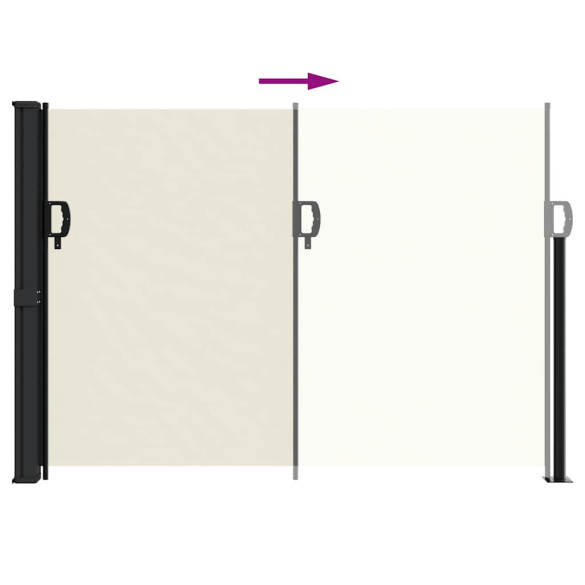Copertină Laterală Retractabilă Crem 140x500 cm | Livrare Gratuită