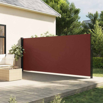 Copertină Laterală Retractabilă Maro 160x500 cm - Livrare Gratuită