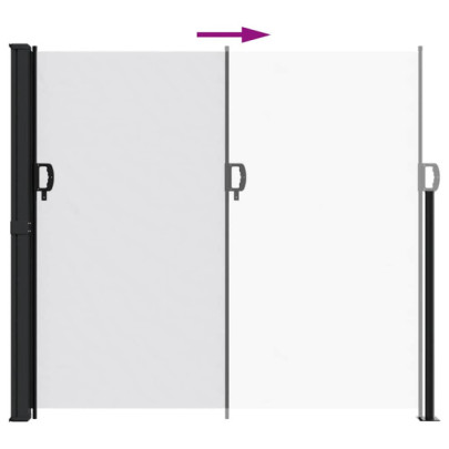 Copertină Laterală Retractabilă Alb 180x500 cm - Livrare Gratuită