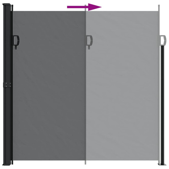 Copertină Laterală Retractabilă - Negru 200x500 cm | Livrare Gratuită