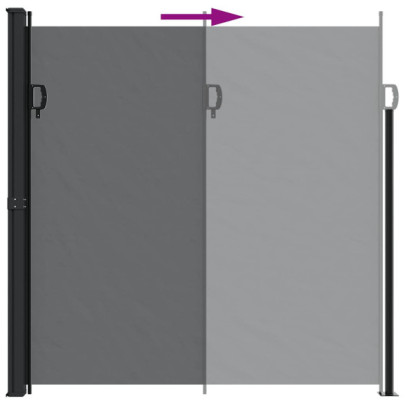 Copertină Laterală Retractabilă - Negru 200x500 cm | Livrare Gratuită