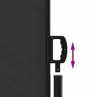 Copertină Laterală Retractabilă - Negru 200x500 cm | Livrare Gratuită