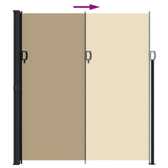 Copertină Laterală Retractabilă Bej 220x500 cm | Livrare Gratuită