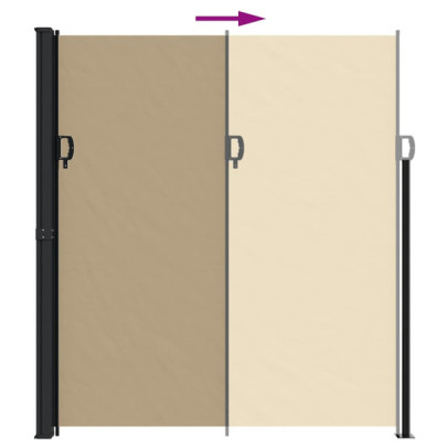 Copertină Laterală Retractabilă Bej 220x500 cm | Livrare Gratuită