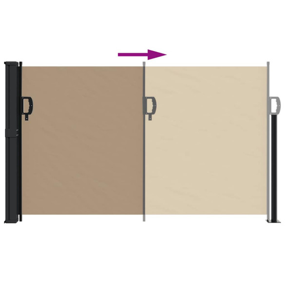 Copertină Laterală Retractabilă Gri Taupe 120x600 cm | Livrare Gratuită
