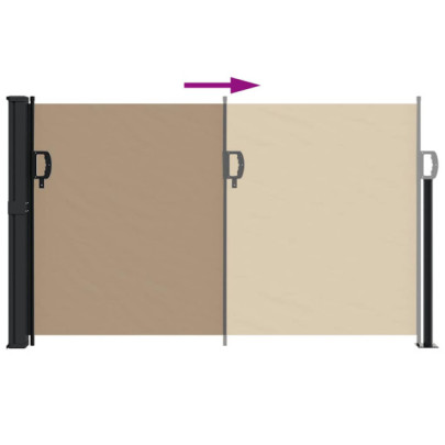 Copertină Laterală Retractabilă Gri Taupe 120x600 cm | Livrare Gratuită