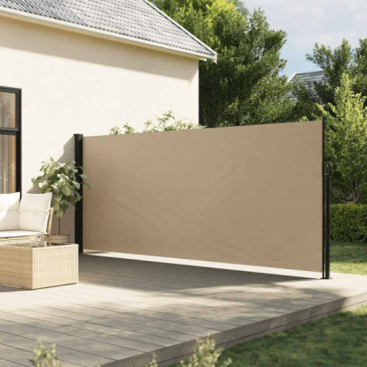 Copertină Laterală Retractabilă Bej 160x600 cm - Livrare Gratuită