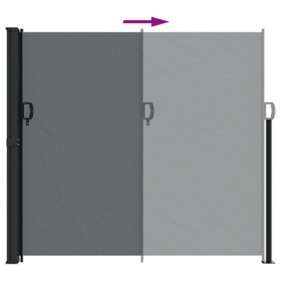 Copertină Laterală Retractabilă - Negru 180x600 cm | Livrare Gratuită