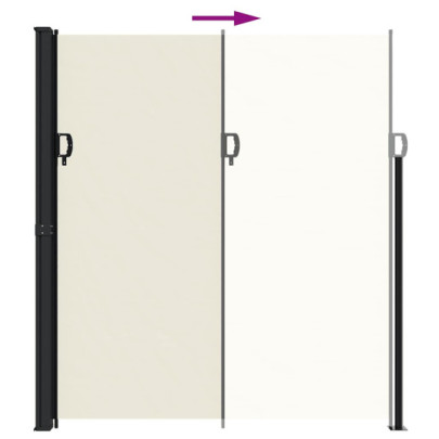 Copertină Laterală Retractabilă Crem 220x600 cm | Livrare Gratuită