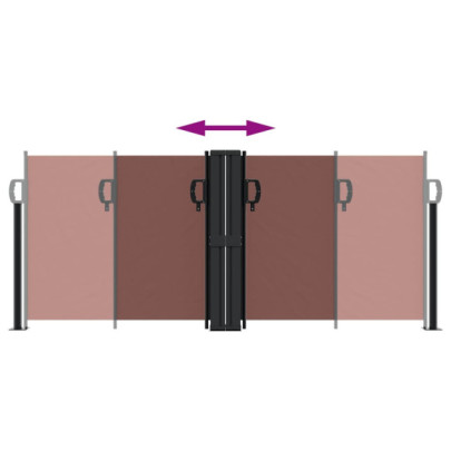 Copertină Laterală Retractabilă Maro - 100x600 cm | Livrare Gratuită