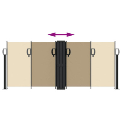 Copertină Laterală Retractabilă Bej 100x600 cm | Livrare Gratuită